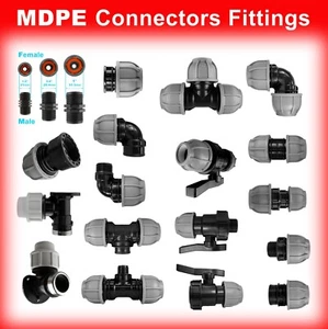 MDPE Plastic WATER PIPE Reducing Connector Compress Fitting _ 25mm 1/2" 3/4" 1" - Picture 1 of 56