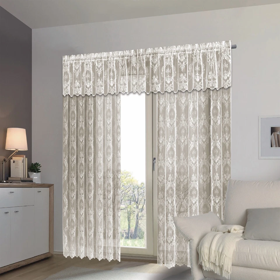 Paneles de cortina de ventana de encaje Crown Shabby Chic paneles de encaje vintage  Foto 1 de 4
