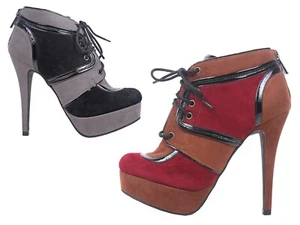 "Zapatillas deportivas con plataforma de tacón alto de 5"" 2 colores hasta el tobillo - Imagen 1 de 15