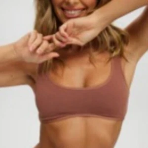 Brandneu mit Etikett Bambus Voll Baumwolle Damen Gerippt Mauve Bralette Gr. XS/S - Bild 1 von 6