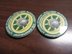 World Jamboree Rolling Buckeyes Ohio Buttons 1983 COVJ - Imagen 1 de 1