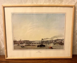 Wall Art The Port Of Rouen By Louis Garneray Wooden Framed 14.5" x 11.25" - Picture 1 of 24