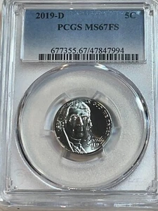 2019 D PCGS MS67FS JEFFERSON NICKEL - Picture 1 of 2