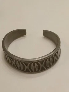 Mid Century Norway Viking Pewter Cuff Bracelet Signed Eik Tinn - Picture 1 of 4