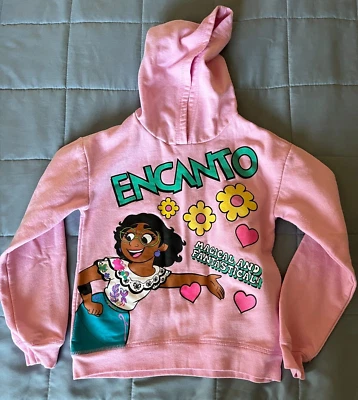 Disney Encanto Pink Hoodie Sweater Girls Youth Size 10/12 - Image 1 of 3