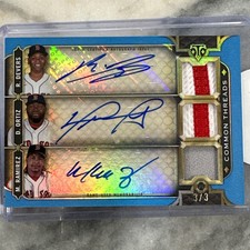 2022 Topps Triple Threads Ramirez Ortiz Devers Triple Auto Relic 3/3 Red Sox 