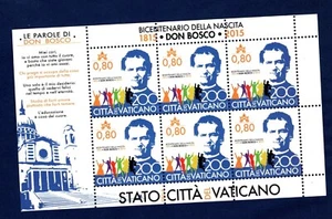 VATICANO 2015 NASCITA DI SAN GIOVANNI BOSCO IN FOGLIETTO MNH** - Foto 1 di 1