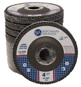 10 Pack 4.5” x 7/8" Jumbo 40 Grit Zirconia Flap Disc Grinding Wheels T29 - Picture 1 of 6