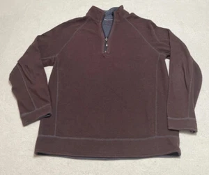 Tommy Bahama Sweater Men's Medium Brown Gray Reversible Long Sleeve Pullover - Bild 1 von 9