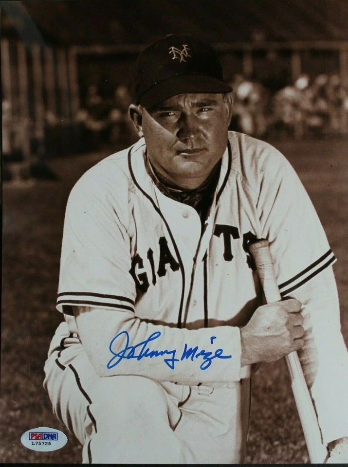 BIG CAT Johnny Mize (d.1993) NY Giants Autograph 8x10 Signed HOF Photo PSA  - Image 1 of 2