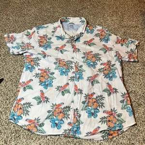 IZOD Saltwater Parrot Floral Print Button Up Casual Shirt XXL - Picture 1 of 6