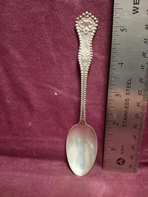 Sterling Dominick & Haff CHARLES II 咖啡勺 5 5/8" 1894 Monogram R — 第 1/4 张图片