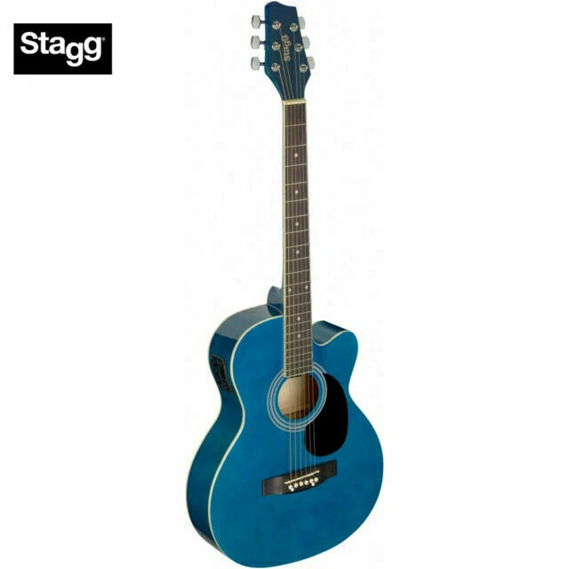 Stagg SA20ACE Auditorium Cutaway Acoustic Electric Guitar - Blue