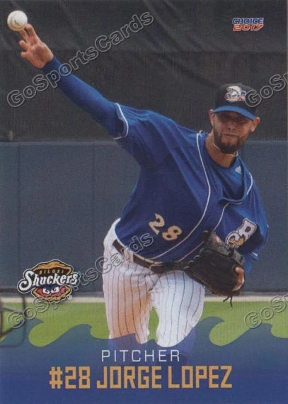 2017 Biloxi Shuckers Jorge Lopez RC Rookie Milwaukee Brewers PR - Image 1 of 1