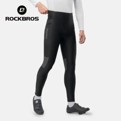 Calças de ciclismo masculinas de inverno ROCKBROS calças térmicas esportivas de lã compressão - Imagem 1 de 4