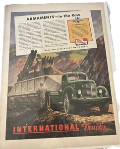 1944 OLD WWII MAGAZINE PRINT AD, INTERNATIONAL TRUCKS, ARMANENTS - IN THE RAW! - Picture 1 of 4