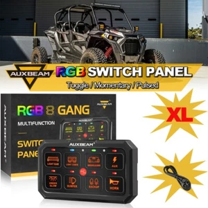 AUXBEAM XL RGB 8 Gang Switch Panel LED Work Light Control w/ 4FT Extension Cable - Picture 1 of 12