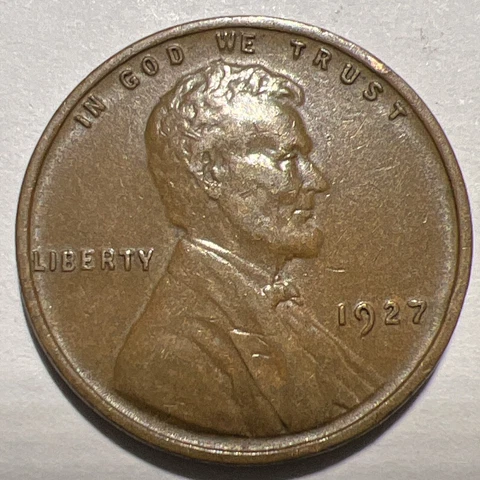VF+ 1927 Lincoln Wheat Cent Philadelphia Mint USA 1c Very Fine or Better Lot A7 Cover