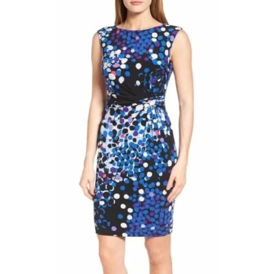 Nuevo con etiquetas Vestido Vaina Jersey Elástico Torcido Lateral Lunares Anne Klein Talla 12 para Mujer Foto 1 de 4