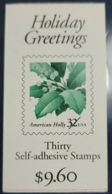 #BK265 #3177 HOLIDAY GREETINGS Booklet of 30 stamps MNH OG - Image 1 of 2