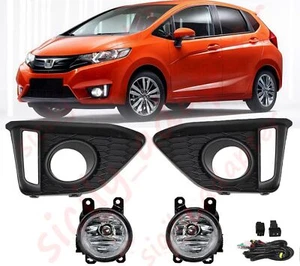 Halogen Driving Fog Light Lamps Chrome W/Bezel Wire For 2014-2017 Honda Fit Jazz - Picture 1 of 12