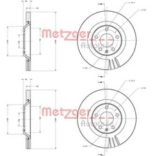 2X METZGER BREMSSCHEIBEN HINTEN 300mm INNENBELÜFTET PASSEND FÜR AUDI A4
