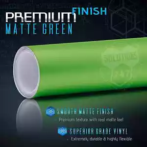 Matte Flat Green Vinyl Wrap Film Decal Bubble Free Air Release - 12" x 60" In - Picture 1 of 8