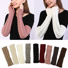 Fingerless Arm Warm Winter Knitted Gloves Hand Long Mittens Unisex Woolen Ḵ