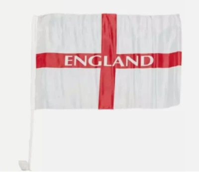 England Flags (2x) for Car Window St Georges Car Flag Euro Cup Football 2024 - Image 1 of 2