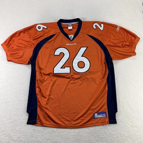 Denver Broncos Jersey Mens Size 58 Orange Clinton Portis #26 NFL Reebok On Field Cover