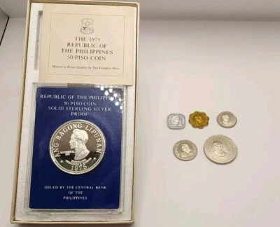 Juego de monedas Filipinas.Juego de prueba 1975.Casa Franklin.Con papel. Foto 1 de 4