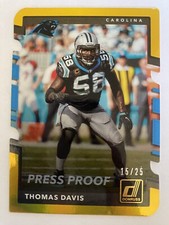 2017 Panini Donruss - Press Proof Gold Die Cut #137 Thomas Davis 15/25 !!! NICE