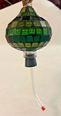 Hanging Mosaic Glass Tile Hummingbird Feeder With Stopper And Tube - Image 1 of 4