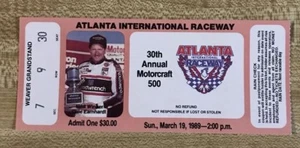Atlanta Raceway Motorcraft 500 Used Ticket Stub Pink Dale Earnhardt Sr Lot B - Picture 1 of 2