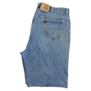 Vintage Levi’s Shorts Men SZ 44 Blue Denim Straight RARE Orange Tab Y2K Jorts - Picture 1 of 15