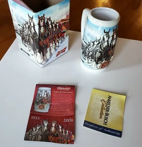 Budweiser Holiday Clydesdales Steins 2008 and 2009 With Boxes and Inserts. - Picture 1 of 6