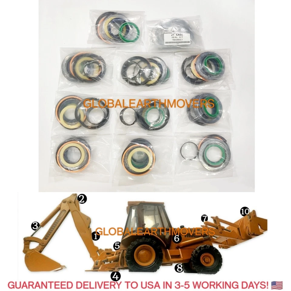 WHOLE MACHINE CASE 580K 580SK HYDRAULIC CYLINDER SEAL KIT FOR BACKHOE - Image 1 of 1