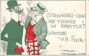 "Wie ist es in Seattle?" Comic MacDougall Zupar Aype 1909 Tacoma, WA antik - Bild 1 von 2
