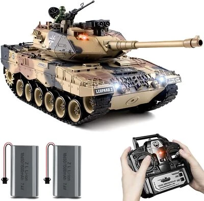 1:18 RC Tank German Leopard II Remote Control Model Toys Tank That Shoots BBS - Image 1 of 4