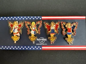 Hard Rock Cafe - Washington DC Patriotic Stained Glass Fairy Girls Set of 4 - Picture 1 of 3