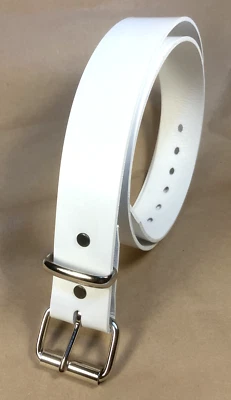WHITE Genuine Leather Belt Aussie Made REMOVABLE Buckle pant jeans Blank RATSBUM - image 1 of 4