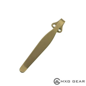 (Bronze) Titanium Deep Carry Pocket Clip For Spyderco Paramilitary 2 Yojimbo 2 - Picture 1 of 4