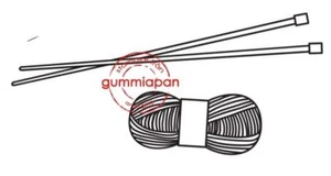 Gummiapan Gummistempel 14030305 - Stricken Häkeln Garn Nadel Wolle Motiv Stamp - Bild 1 von 1
