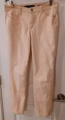 Pantalones de mezclilla para mujer Adrienne Vittadini talla 8 color melocotón ajustados al tobillo Foto 1 de 4
