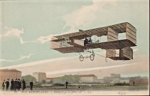 Postal de aviación francesa vintage - biplano Delagrange años 1900 - Imagen 1 de 2