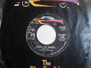 BOBBY VEE * 45 * Devil Or Angel / Stayin' In * 1960s * NM UNPLAYED RI - Picture 1 of 2