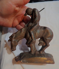 Cast Iron Bookend End of Trail of Tears Native American Indian Western 6" x 5"