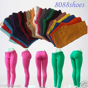 Women's Sexy Skinny Stretchy Pants Soft Pencil Jeans 22 Colors NEW - Picture 1 of 29