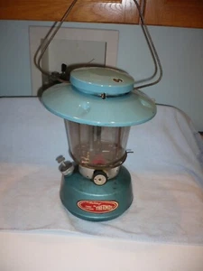 Vintage THERMOS 8316 SINGLE MANTEL AQUA BLUE CAMPING LANTERN free shipping - Picture 1 of 6