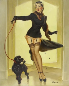 Vintage Pin Up Sockelleiste der Ausgabe Illustration 11 x 14" Fotodruck - Bild 1 von 1